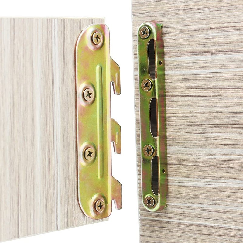 ZBRO 4 Set Bed Rail Brackets-Bed Frame Hardware for Wood Bed Frame Headboards Footboards - 5inch (Screws Included) - Image 1