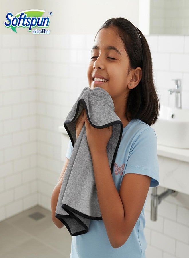 SOFTSPUN Microfiber Baby Hand & Face Towel 2 Pcs 280 GSM 40X60 Light Grey | Super Soft & Silky for Hand, Face, Body - Hypoallergenic Sensitive Skin Wipes & Washcloths - Image 4
