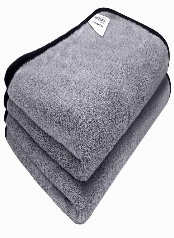 SOFTSPUN Microfiber Baby Hand & Face Towel 2 Pcs 280 GSM 40X60 Light Grey | Super Soft & Silky for Hand, Face, Body - Hypoallergenic Sensitive Skin Wipes & Washcloths - Image 1