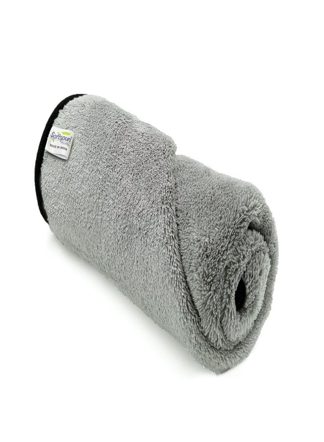 SOFTSPUN Microfiber Baby Hand & Face Towel 2 Pcs 280 GSM 40X60 Light Grey | Super Soft & Silky for Hand, Face, Body - Hypoallergenic Sensitive Skin Wipes & Washcloths - Image 2