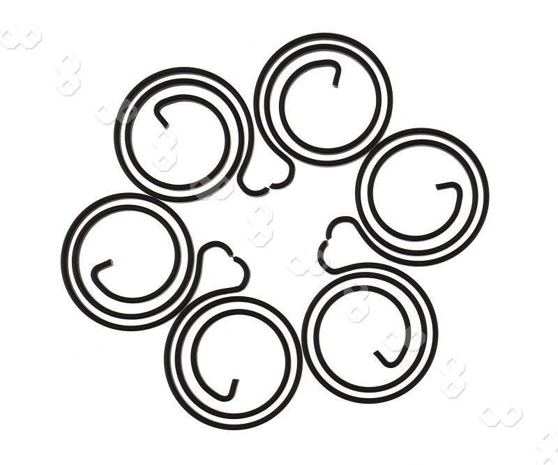 Micro Traders 6pcs Turning Lever Door Handles Spring Coil Replacement Parts 25 Turn Coil Manganese Steel Black