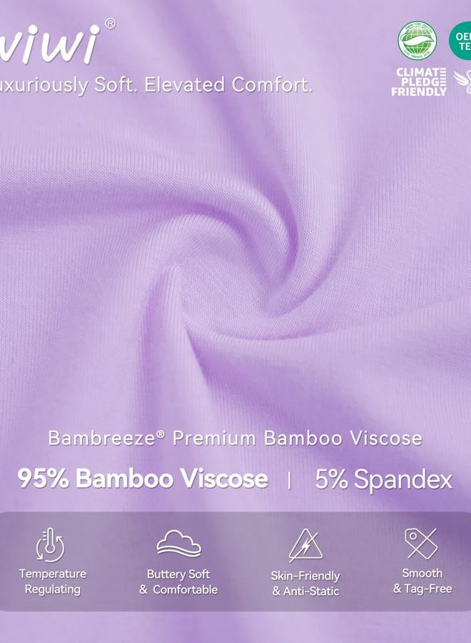 Wiwi Nightgowns for Women Soft Sleepwear Long Sleeve Nightshirts Pajamas Gown Viscose from Bamboo Pjs S-XXL, Taro Purple, Large - Image 5