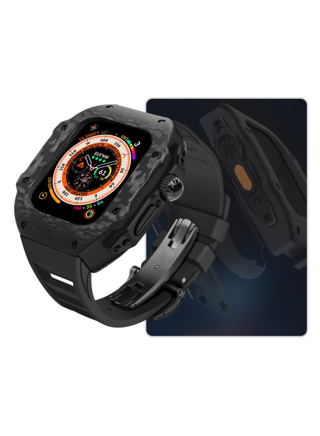 For Apple Ultra 49mm Carbon Fiber Retrofit Case Compatible With Iwatch Apple Ultra  49mm Watch-Colour:Black-Overall Dimensions:Apple Watch Ultra 49mm - Image 1