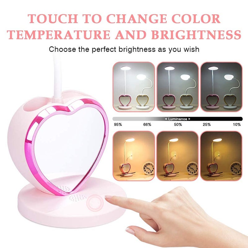 Kresal Rechargeable LED Desk Lamp with USB Charging Port Pen Holder Eye Caring Dimmable Table Lamp with 2 Color Modes Multifunctional Small Desk Light 360Flexible for Kids Girls Teens - Image 2