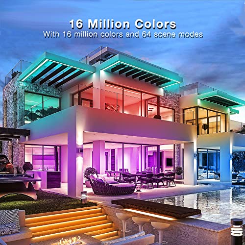 DAYBETTER Led Strip Lights Waterproof, Smart Outdoor Lights, Led Light Strips with Remote, App Control, 5050 RGB Color Changing Led Lights for Bedroom, Roof Eaves, Room Decor 50 ft(3 Rolls of 16.4ft) - Image 5
