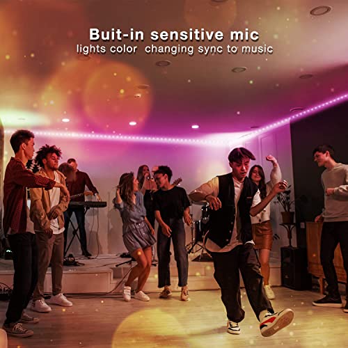 DAYBETTER Led Strip Lights Waterproof, Smart Outdoor Lights, Led Light Strips with Remote, App Control, 5050 RGB Color Changing Led Lights for Bedroom, Roof Eaves, Room Decor 50 ft(3 Rolls of 16.4ft) - Image 4