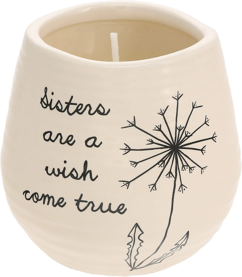 شركة بافيليون جيفت شمعة مزينة بعبارة "Sisters Are A Wish Come True" - Image 2