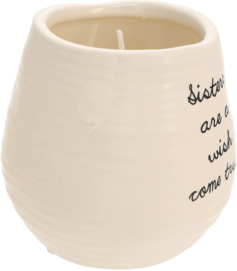 شركة بافيليون جيفت شمعة مزينة بعبارة "Sisters Are A Wish Come True" - Image 3