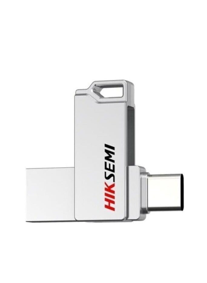 HIKSEMI - 32GB USB 3.2 Flash Drive Type A & C Speeds Up To 150 MB/s- Silver - Image 1
