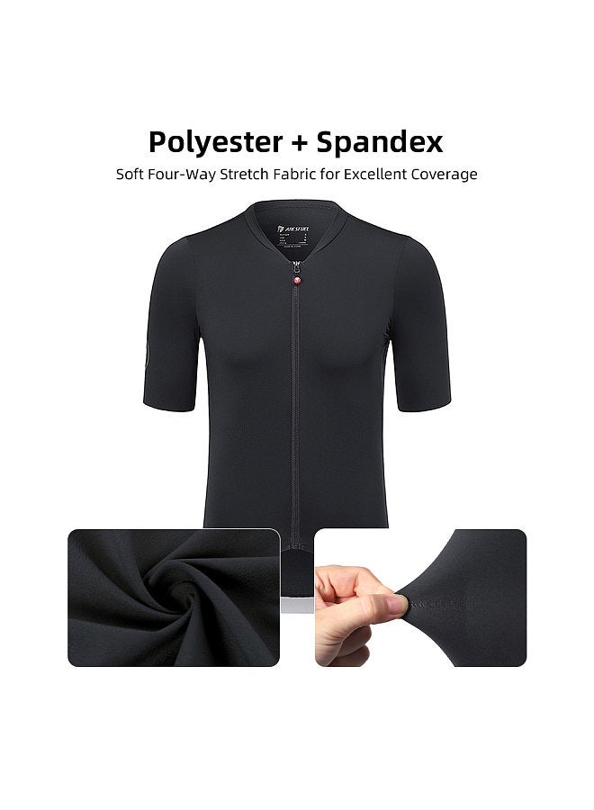 Generic Men's Cycle Jersey Road Bike Jersey Breathable Quick-Dry Bicycle Clothing Reflective Elastic Fabric Ideal for Spring-Summer Riding Bicycle Clothing Men  - Image 2