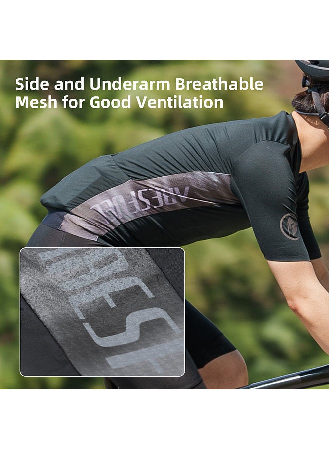 Generic Men's Cycle Jersey Road Bike Jersey Breathable Quick-Dry Bicycle Clothing Reflective Elastic Fabric Ideal for Spring-Summer Riding Bicycle Clothing Men  - Image 4