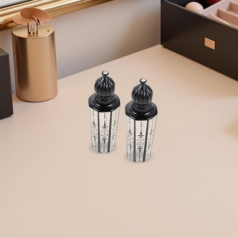 6pcs 15ml Glass Perfume Roller Bottles with Black Engraved Caps – Refillable Essential Oil Roll-on Bottles for Travel and Daily Use - Image 5