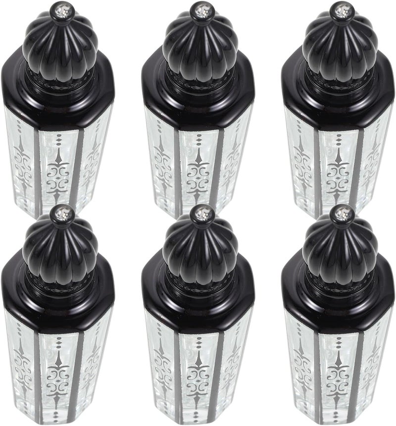 6pcs 15ml Glass Perfume Roller Bottles with Black Engraved Caps – Refillable Essential Oil Roll-on Bottles for Travel and Daily Use - Image 1