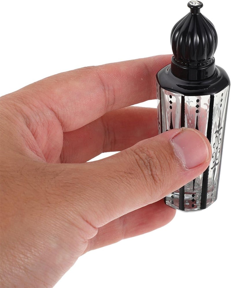 6pcs 15ml Glass Perfume Roller Bottles with Black Engraved Caps – Refillable Essential Oil Roll-on Bottles for Travel and Daily Use - Image 4