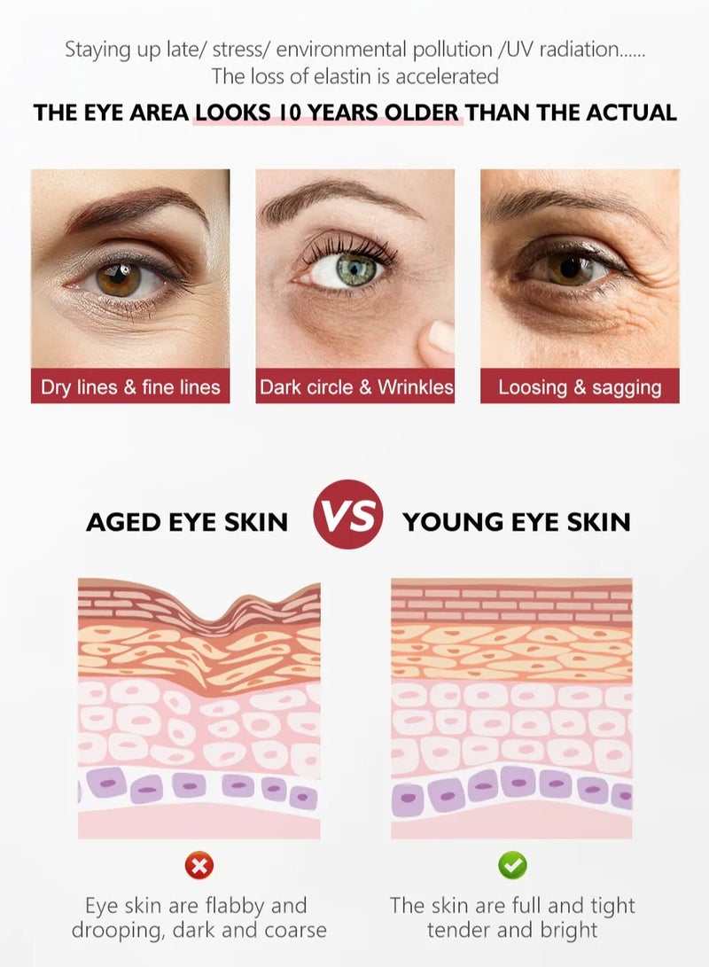 فايبرنت جلامور كريم ريتينول للعين، مضاد للشيخوخة، مضاد للانتفاخ، يحسن الهالات السوداء ويقلل الخطوط الدقيقة حول العينين 20 جرام - Image 3