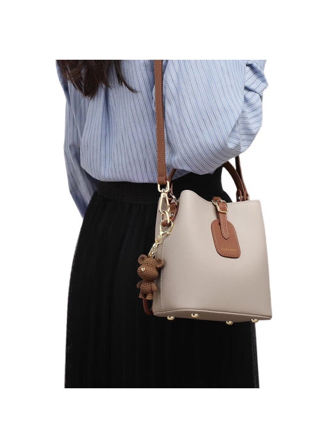 Viney Leather Handbag, Women'S Casual Bucket Bag, Tote Bag, Crossbody Shoulder Bag, Birthday Gift For Girlfriend, Qixi Festival Gift - Image 1