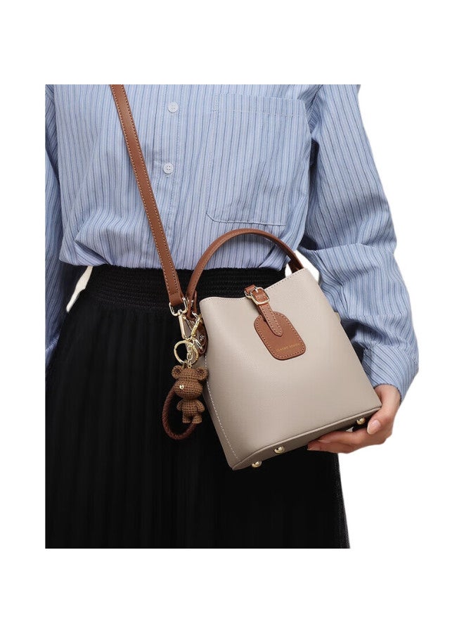 Viney Leather Handbag, Women'S Casual Bucket Bag, Tote Bag, Crossbody Shoulder Bag, Birthday Gift For Girlfriend, Qixi Festival Gift - Image 2