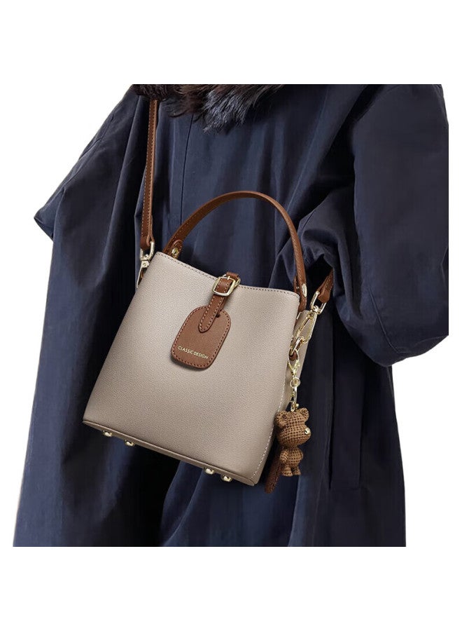 Viney Leather Handbag, Women'S Casual Bucket Bag, Tote Bag, Crossbody Shoulder Bag, Birthday Gift For Girlfriend, Qixi Festival Gift - Image 3