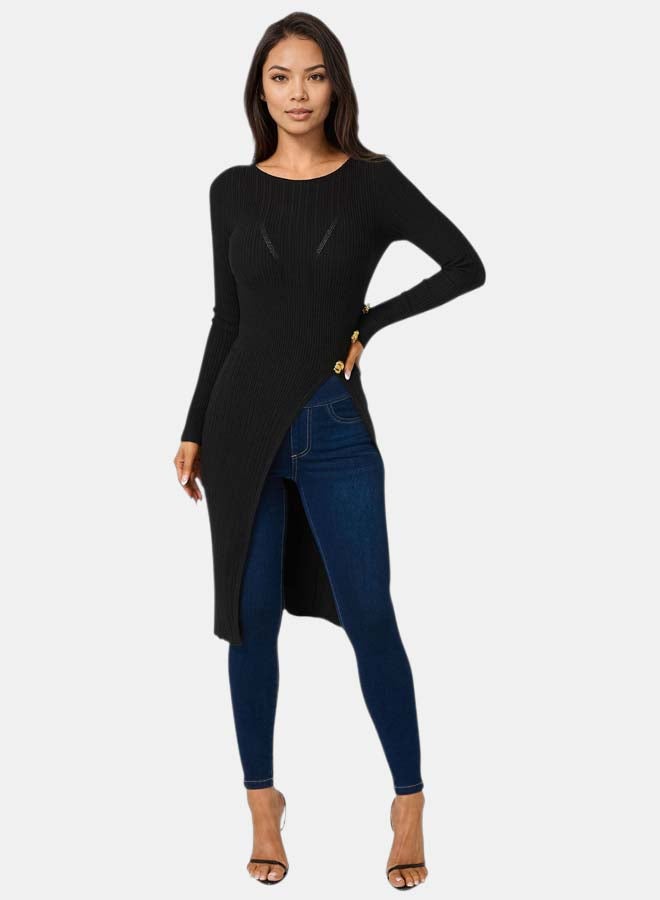 bebe Long Body Side Slit Sweater - Image 1