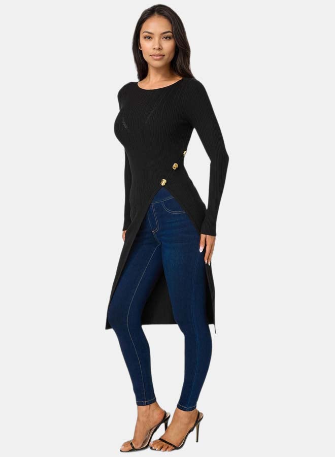 bebe Long Body Side Slit Sweater - Image 2