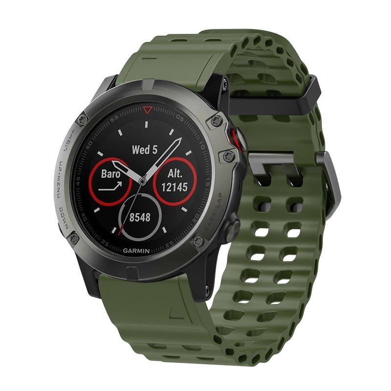 S-TOP For Garmin 22mm Ocean Quick Release Silicone Watch Band(Army Green) - Image 1