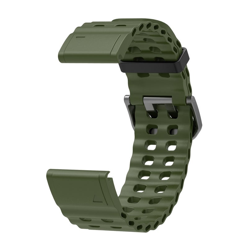 S-TOP For Garmin 22mm Ocean Quick Release Silicone Watch Band(Army Green) - Image 3