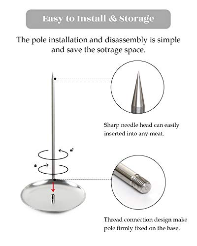 Mydracas Vertical Skewer Brazilian Barbecue Skewer Stand Stainless Steel Removable Grilling Meat Spit for Roasting Meat Steak Whole Chicken Sausage - Image 4