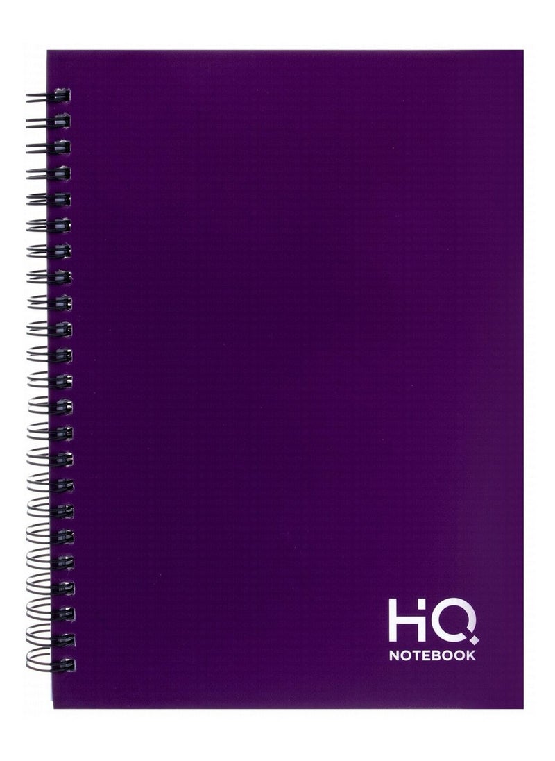HQ A4 Size Wire Bound Hard Cover Notebook With 160 Pages Purple  - Image 1