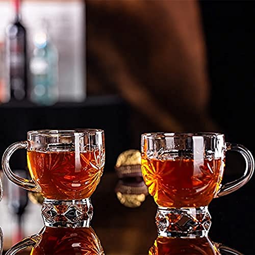 SYANKA Italian Premium Glass Coffee Mug Tea Cups Set of 6-150 ML, Transparent, Star Design Glass Cups Set for Tea, Coffee, Green Tea, Herbal Tea, Lemon Tea, Milk Cup, Hot/Cold Drinks Cups - Image 2
