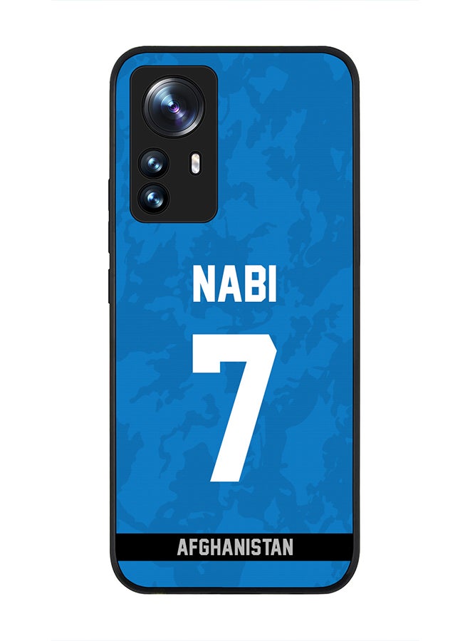 Stylizedd Rugged Black Edge Case for Xiaomi 12 Pro, Slim fit Soft Case Flexible Rubber Edges Thin Cover - Player Name - Mohammad Nabi, Jersey Number- 7 - Image 1