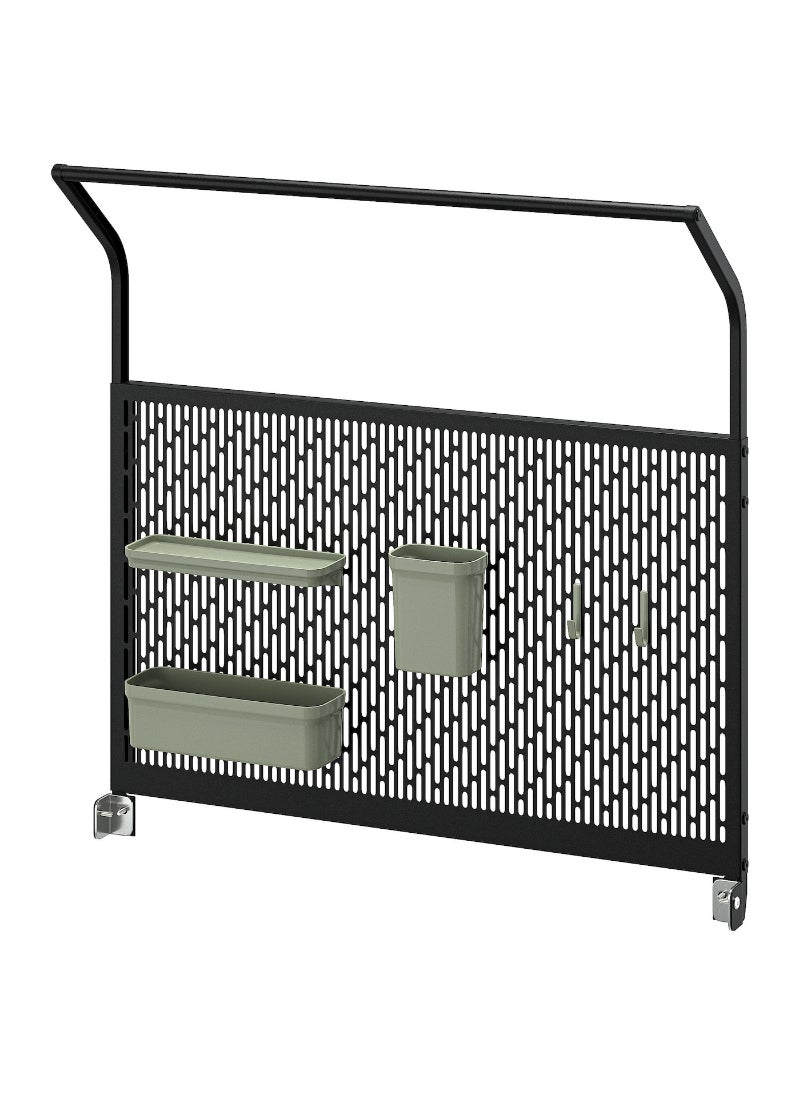 Back Panel For Outdoor Kitchen Black 86X87 Cm