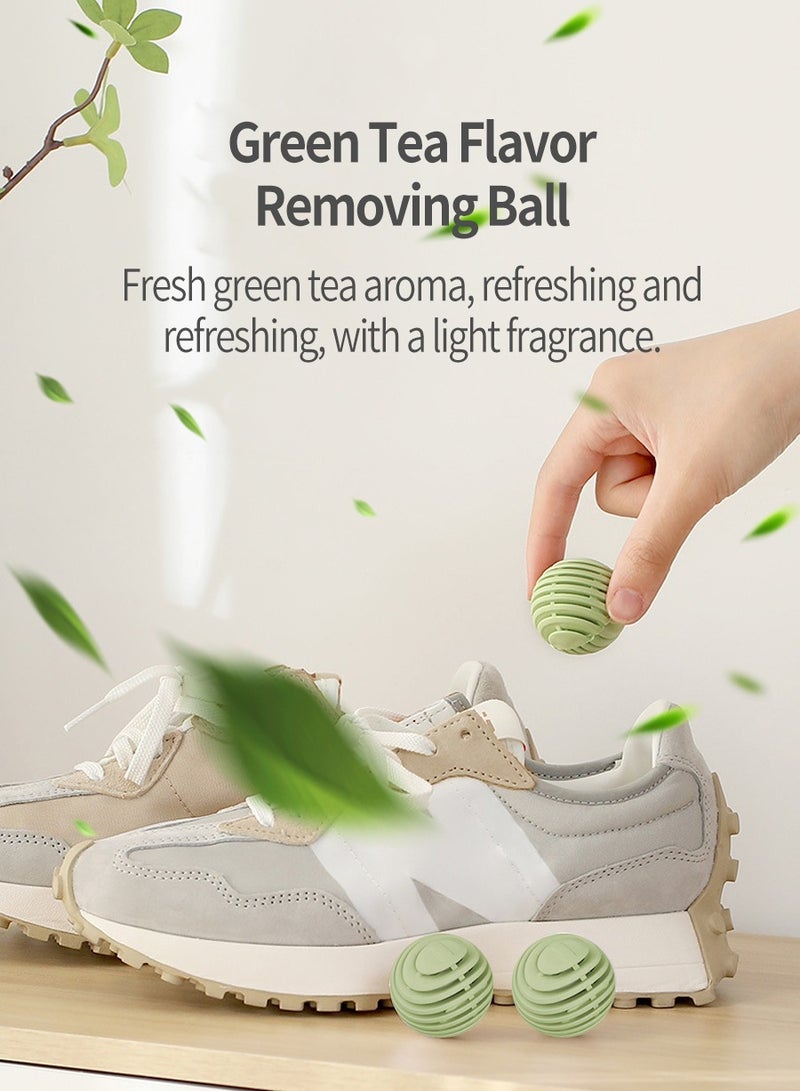 10 Shoe Deodorizer Ball Set, Green Tea Scent, Portable Indoor Long-Lasting Deodorizer Balls, Shoe  Sock Sweat Odor Eliminator Closet/Closet Freshener Household Deodorizing Supplies  - Image 2