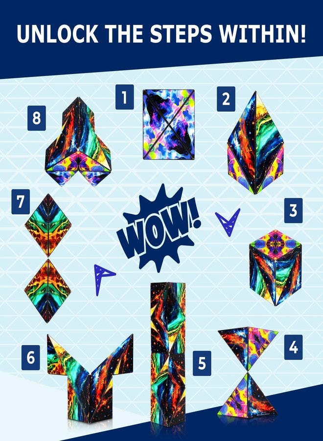 Shashibo Squared Shape Shifting Box - Next Generation XL STEM Magnetic Fidget Cube That Transforms Into Over 70 Shapes - Pairs w/All Shashibo Cubes - Download Fun in Motion Toys Mobile App (Infinity) - Image 4