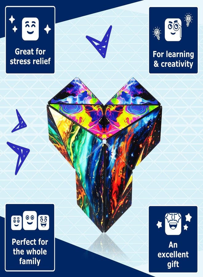 Shashibo Squared Shape Shifting Box - Next Generation XL STEM Magnetic Fidget Cube That Transforms Into Over 70 Shapes - Pairs w/All Shashibo Cubes - Download Fun in Motion Toys Mobile App (Infinity) - Image 3