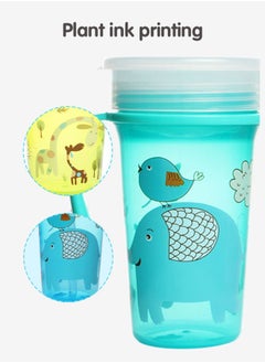 Generic Baby 360° Trainer Cup with Lid, Spill Proof and Leak Proof Cup with Handle for Infant, Water Bottle for Boys and Girls Learning Cups, Portable Baby Drinking Cup, Easy to Clean, 300ml  - Image 2