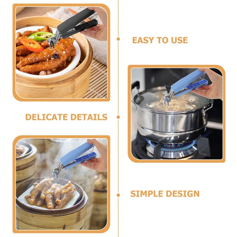 Stainless Steel Hot Plate Clamp and Bowl Gripper Set 4Pcs Anti Scald Kitchen Utensils - Image 4