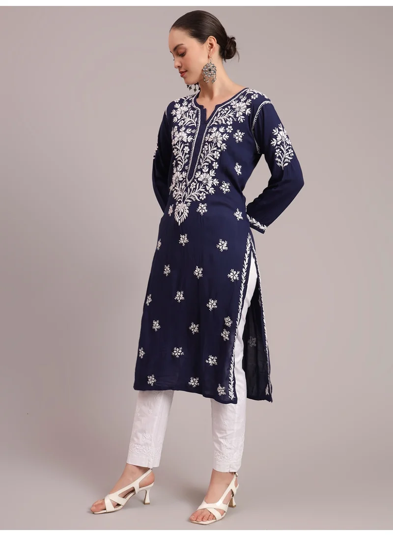 Alaya Hand Embroidered Chikankari Modal Kurta-AL4059