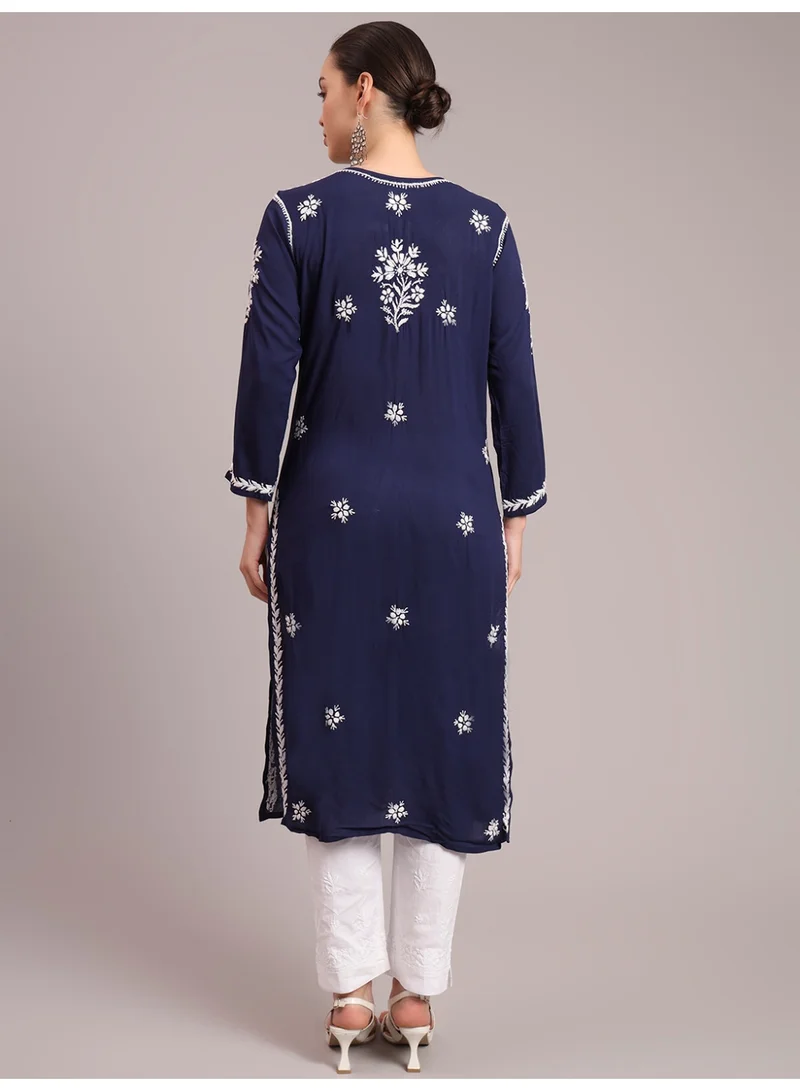 Alaya Hand Embroidered Chikankari Modal Kurta-AL4059
