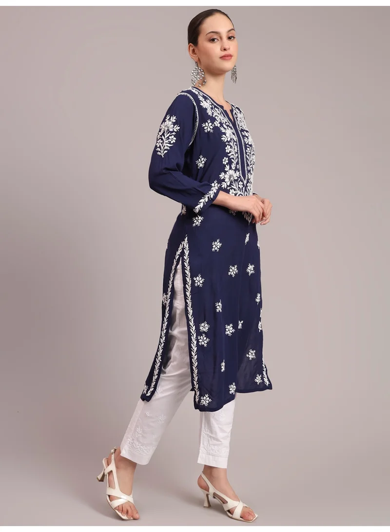 Alaya Hand Embroidered Chikankari Modal Kurta-AL4059