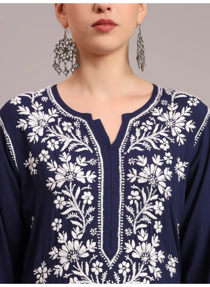 Alaya Hand Embroidered Chikankari Modal Kurta-AL4059