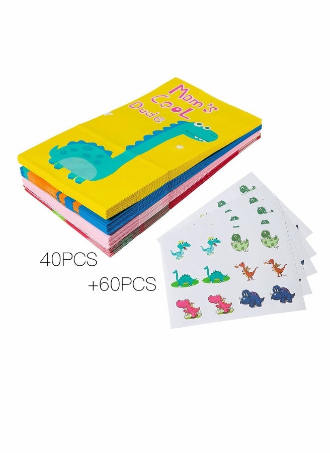 Dinosaur Party Favor Bags with Stickers for Kids Birthday Celebration Supplies Pack of 40 and 60 Stickers - Image 4
