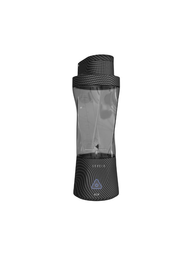 LEVELO Portable Carbon Fiber Blender Aeroflex with 700ml Capacity & 6000 mAh Rechargeable Battery / Leak Proof & Odor Free / Compact & Travel Friendly / BPA Free / Auto Shut Off - Smoky Transparent - Image 1