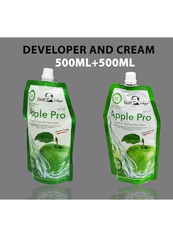 Swift hair dye cream with an advanced formula and 100% coverage for white hair from Swift a creamy hair dye in a  3/0 Dark Brown Color 2*500 ml - Image 5