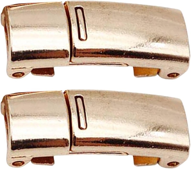 Rose Gold Metal Shoelace Buckle Lock Easy Tie Free Fastener Durable Closure Accessory - Image 1