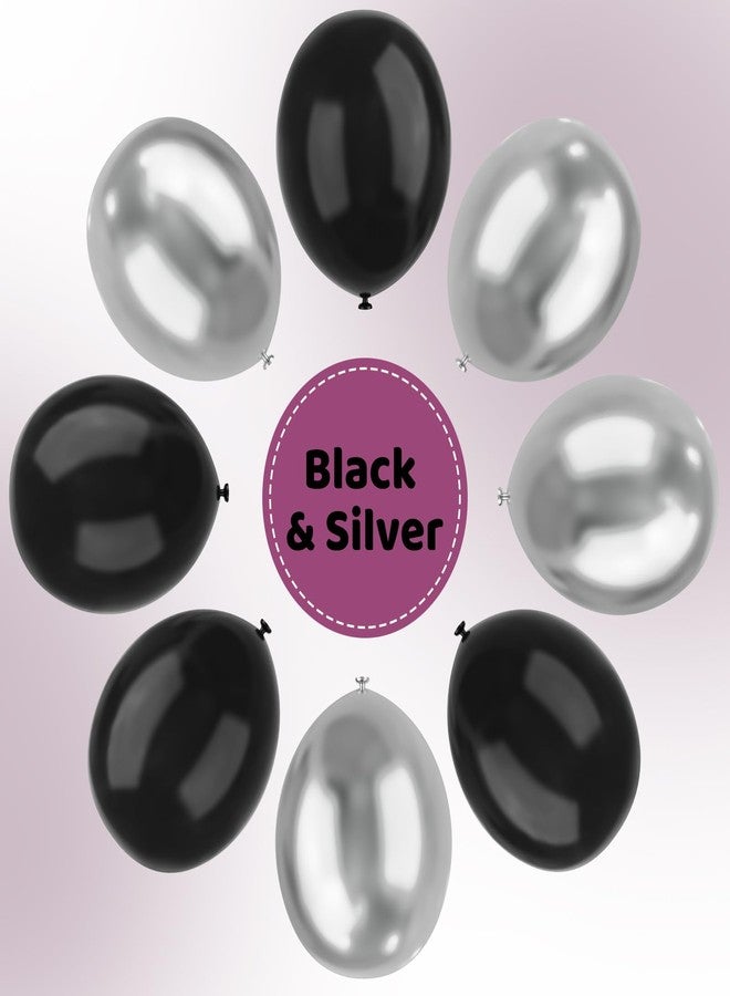 YMSZ Black and Silver Balloons Arch Garland Kit, 134pcs Metallic Chrome Silver and Black Balloons with Different Size for Birthday, Graduation, Baby Shower, Disco New Years Party Party Decoration… - Image 3