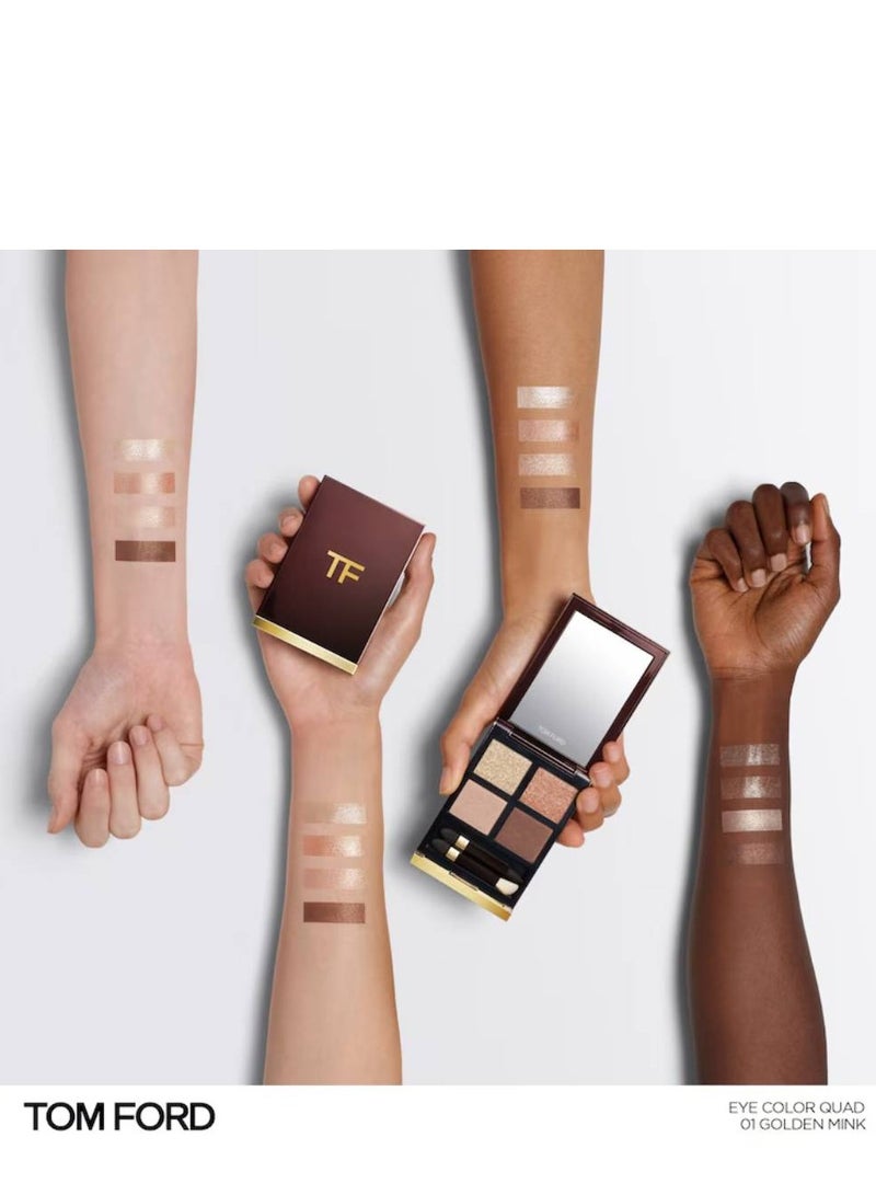 TOM FORD Eye Color Quad Eyeshadow Palette, Golden Mink, 9.9g - Image 3