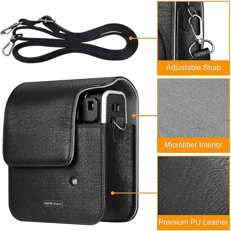 eWINNER PU Leather Camera Case Compatible with Fujifilm Instax Mini 40 Instant Film Camera w/Adjustable Shoulder Strap Bag Protective Cover (for Instax Mini 40, Black) - Image 5