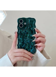 Ins Niche Water Ripple For IPhone15pro Max Mobile Phone Case Apple 16 14/13 Advanced Sense-Color:Xym Wave Meteorite Electroplated Green-Applicable Models:13 (without Packaging)