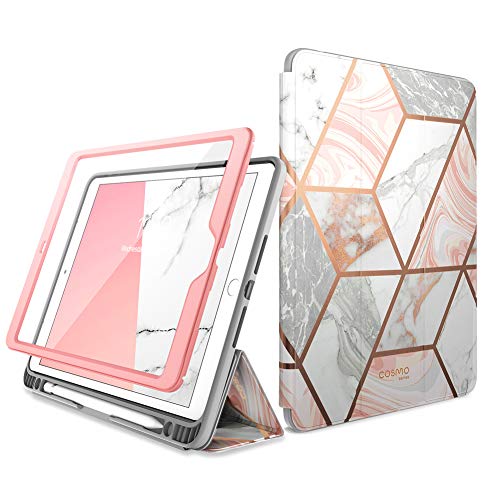 I-blason غطاء iBlason Cosmo لجهاز iPad الجيل التاسع غطاء الجيل الثامن والسابع لجهاز iPad 102 2021 2020 2019 كامل الجسم ثلاثي الطيات مع واقي شاشة غطاء ذكي مع وضع النوم التلقائي حامل قلم الرصاص رخام - Image 1