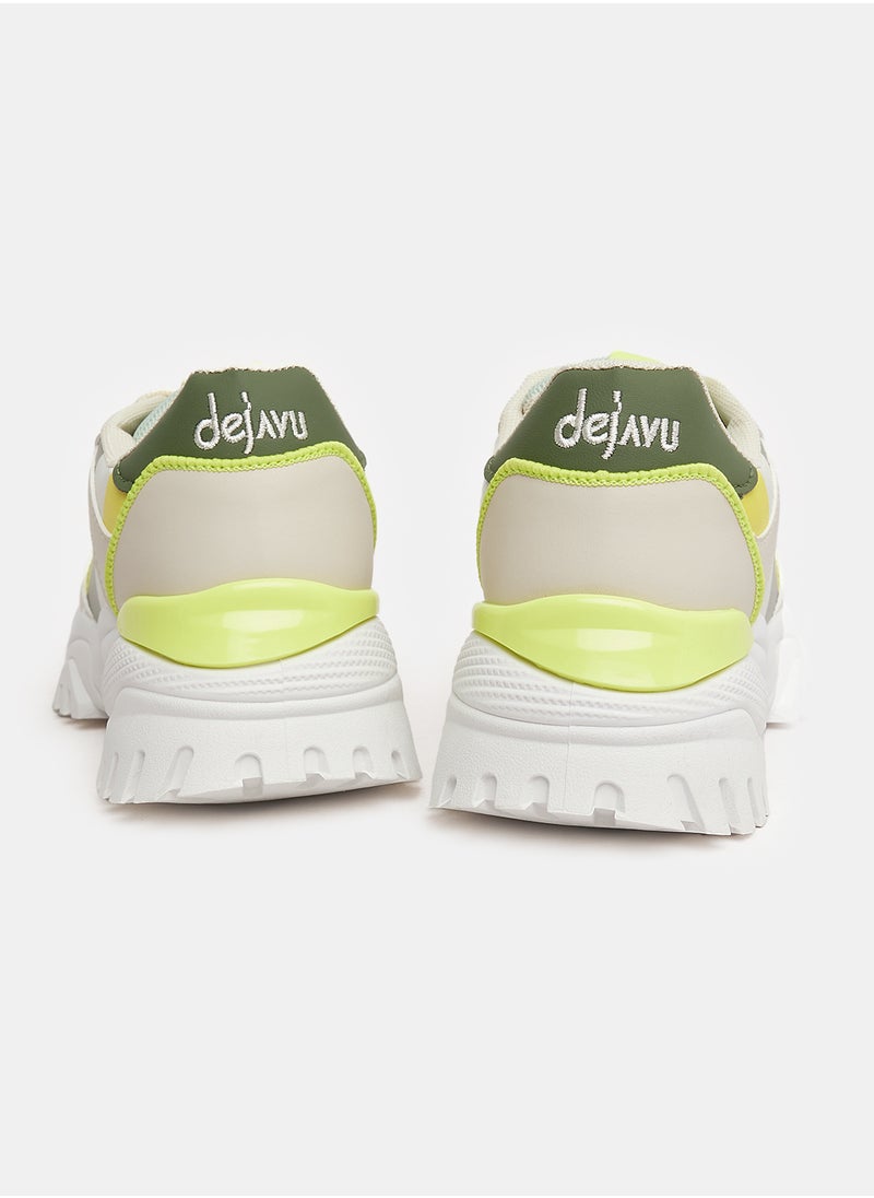 DejaVu - Striped Pattern Platform Sneakers - Image 1